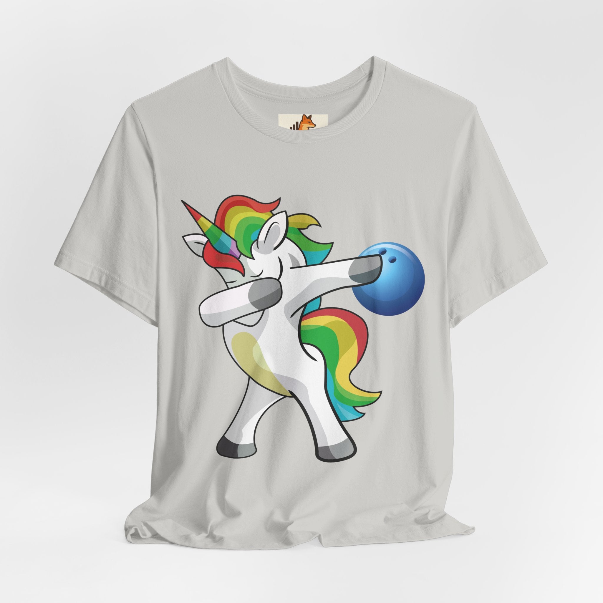 Dabbing Rainbow Unicorn Bowling T‑Shirt