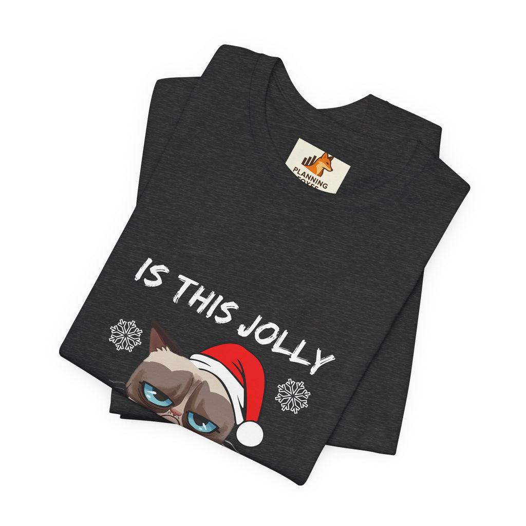 Grumpy Cat Santa Tee — Funny Holiday Graphic T-Shirt ('Is This Enough?')