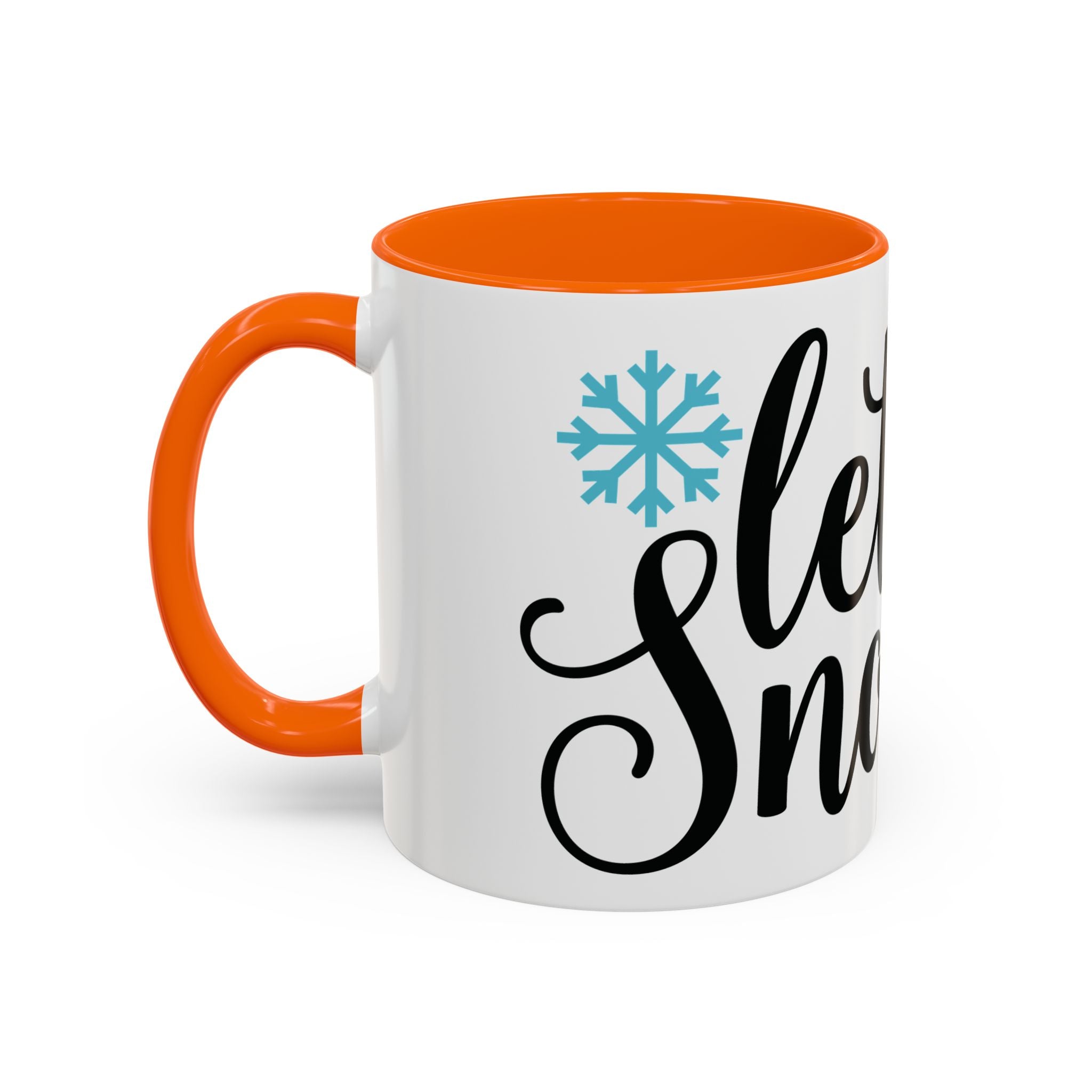 Let It Snow Accent Coffee Mug — Winter Holiday Snowflake Coffee Cup (11/15oz)
