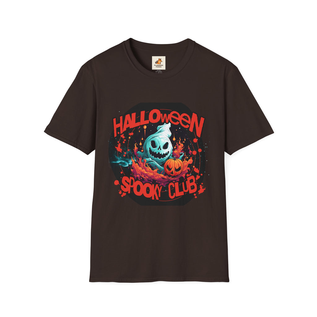 Halloween Spook Club T-Shirt — Haunted Pumpkin Ghost Graphic
