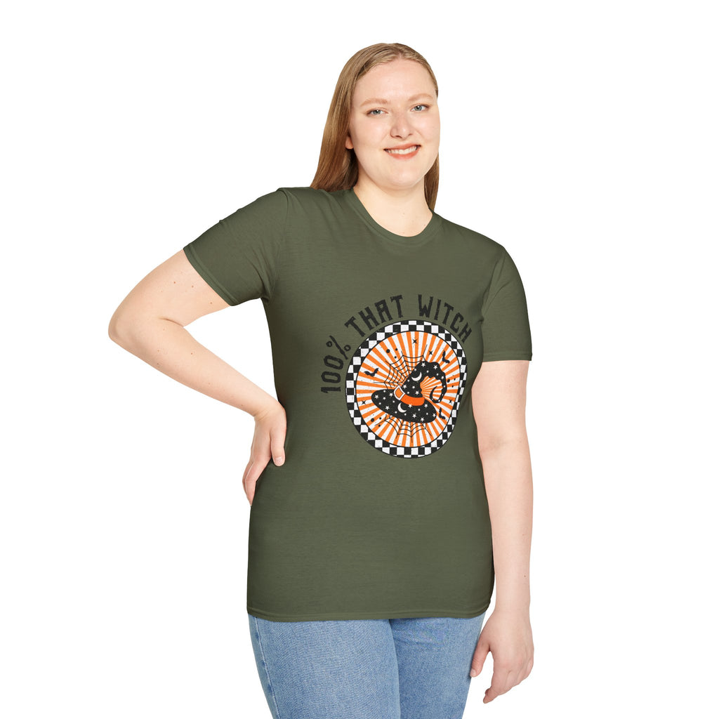 100% That Witch T-Shirt — Retro Halloween Witch Graphic Tee