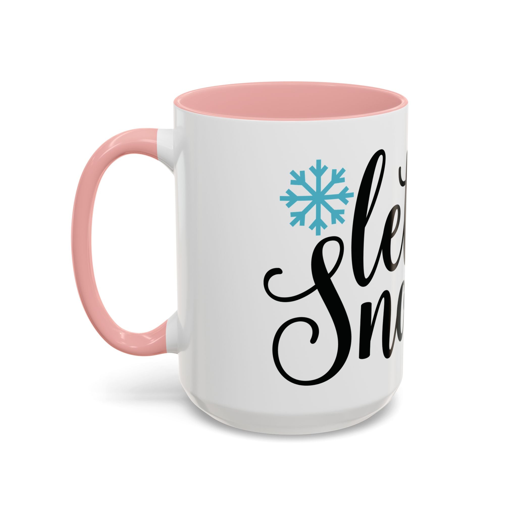 Let It Snow Accent Coffee Mug — Winter Holiday Snowflake Coffee Cup (11/15oz)