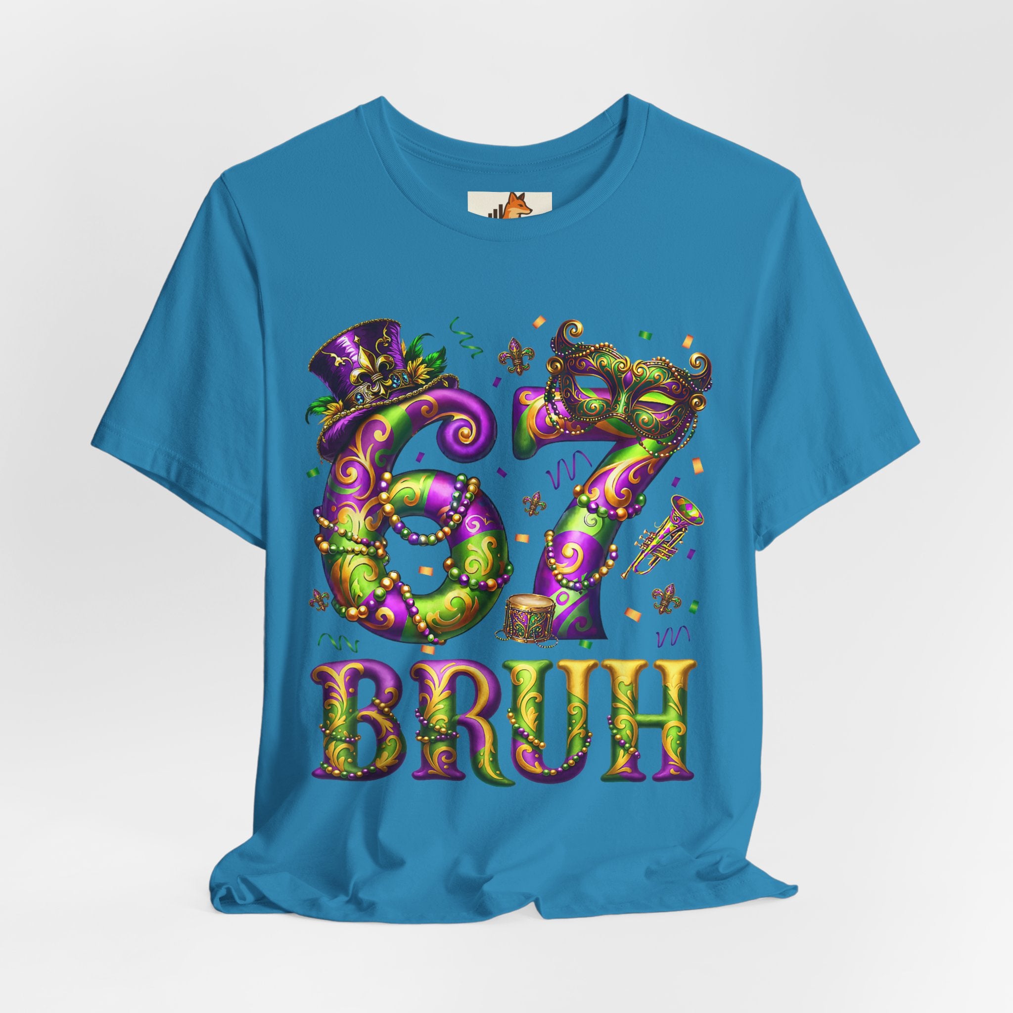 Mardi Gras 67 Bruh T-Shirt — Festive Beads & Mask Party Tee