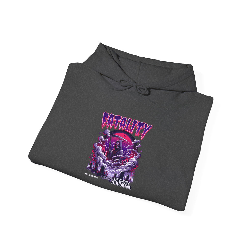 Halloween Spooky Club Hoodie — Fatality Retro Skull Horror Pullover