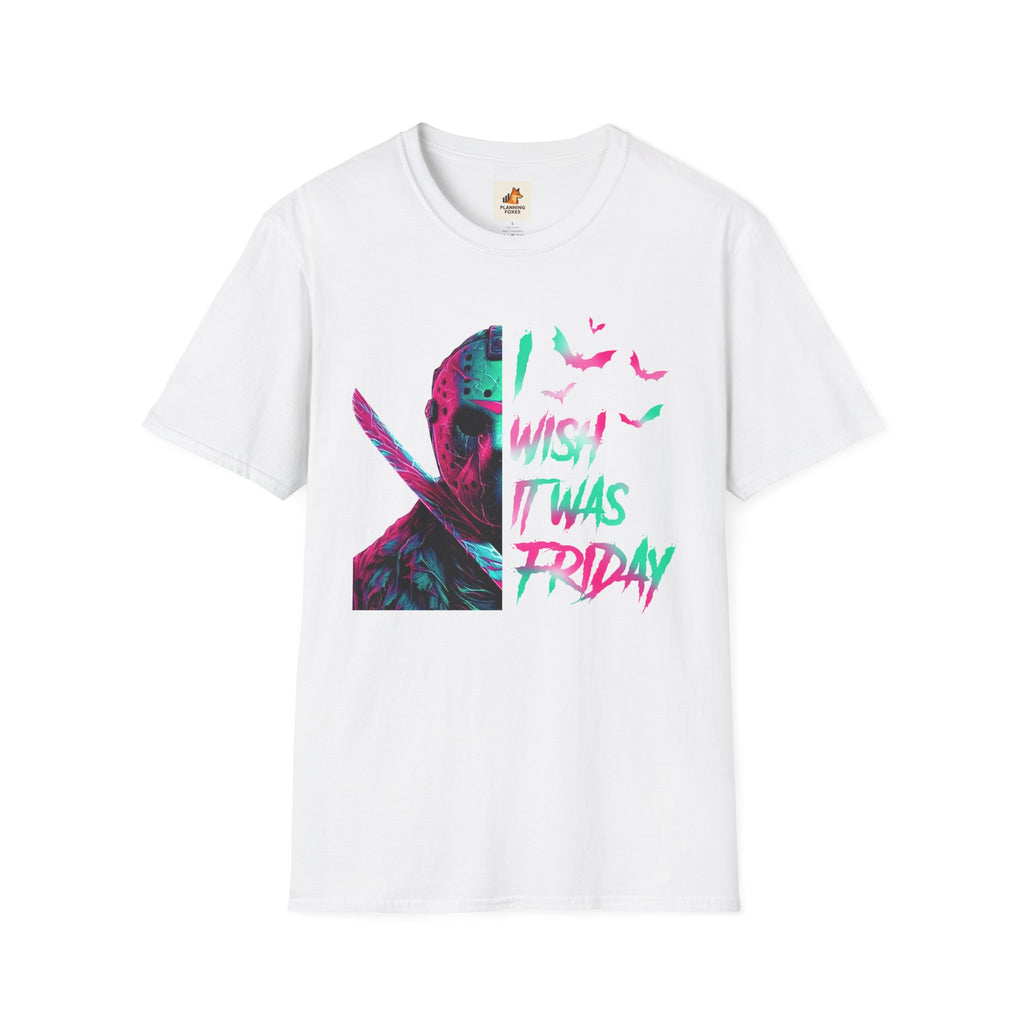 Friday Vibes T-Shirt — Neon Jason "Wish It Was Friday" Graphic Tee