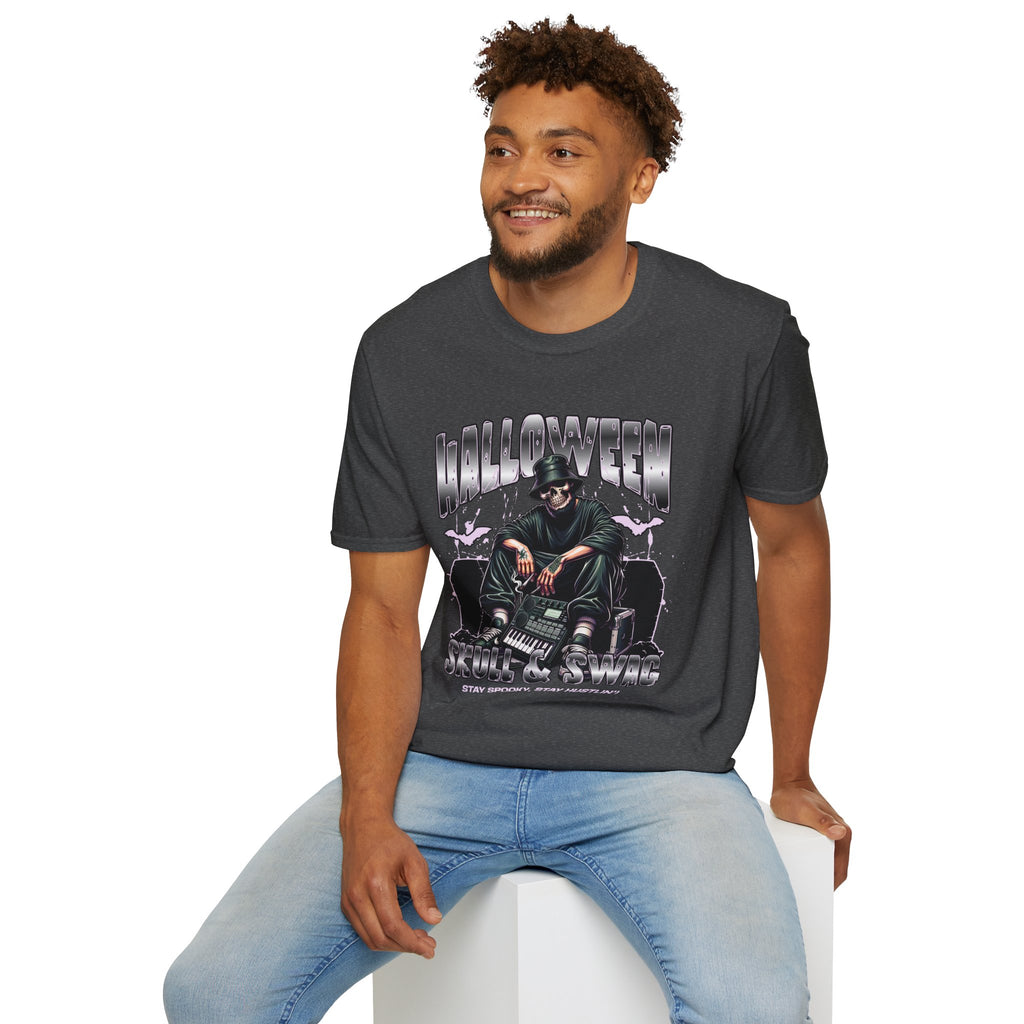 Halloween Skull Graphic T-Shirt — Retro Horror Crew Tee