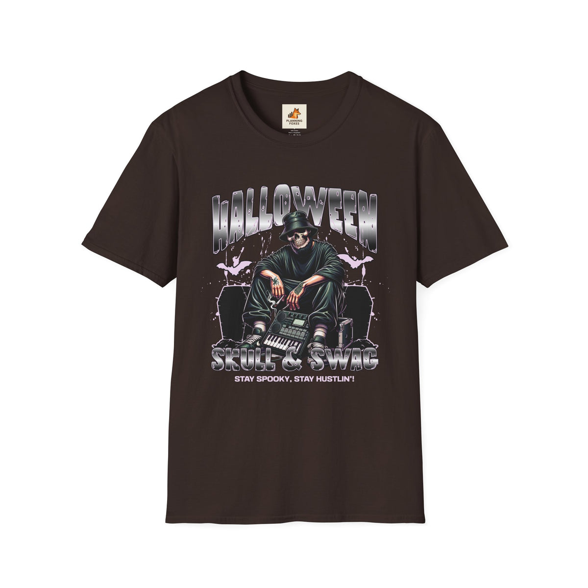 Halloween Skull Graphic T-Shirt — Retro Horror Crew Tee