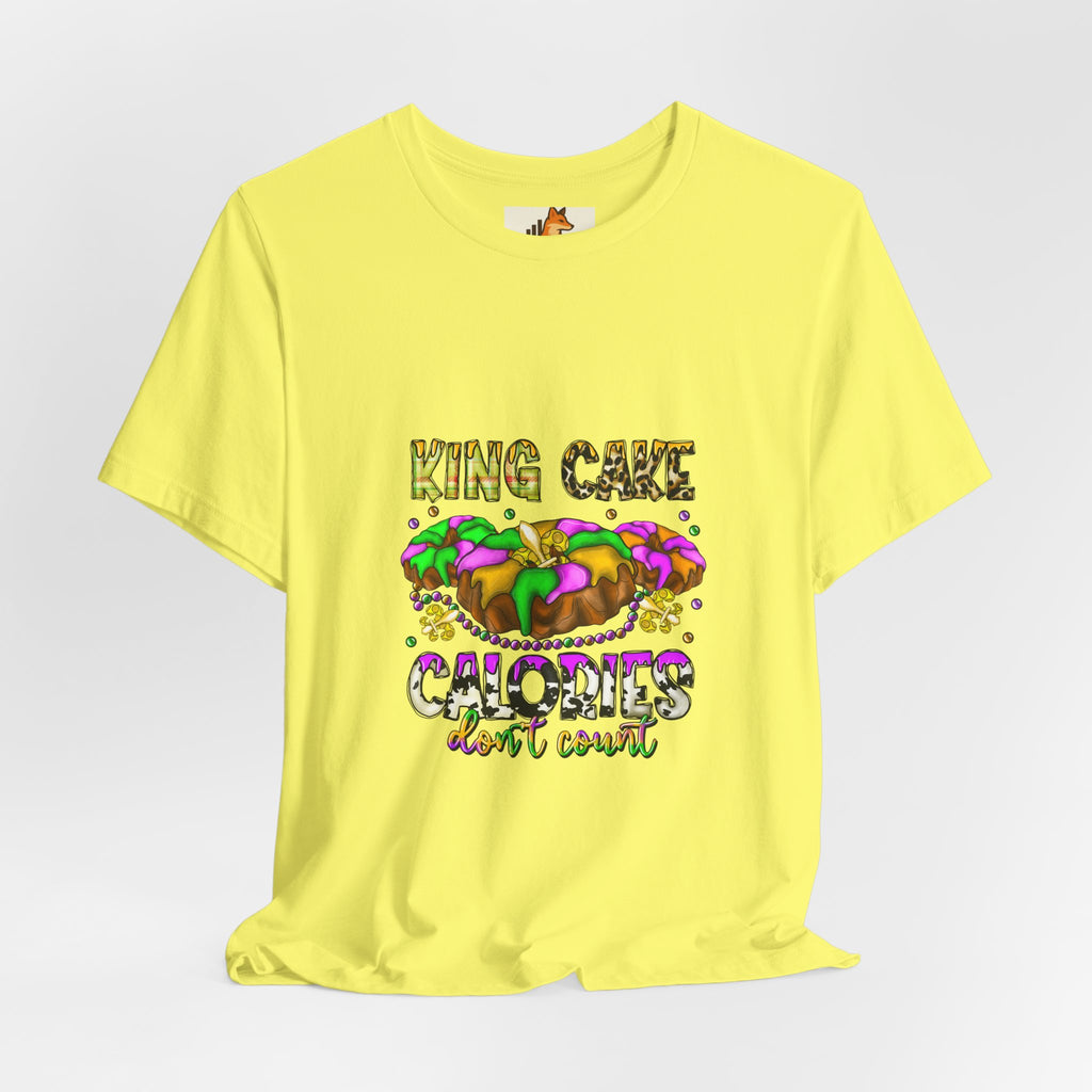 King Cake Calories Tee — Mardi Gras Louisiana Fleur-de-Lis Shirt