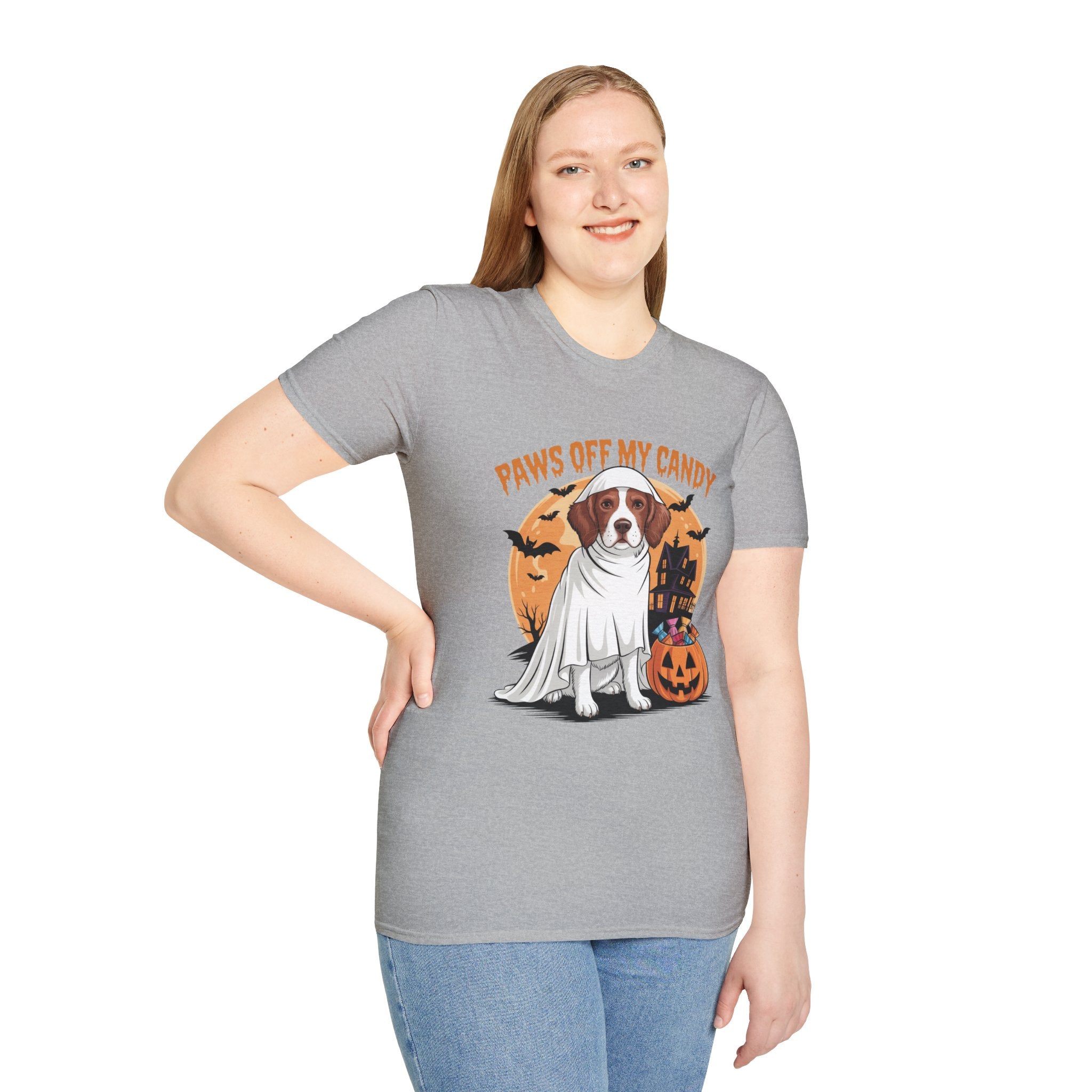 Halloween Dog T‑Shirt — "Paws Off My Candy" Ghost Beagle Costume Tee