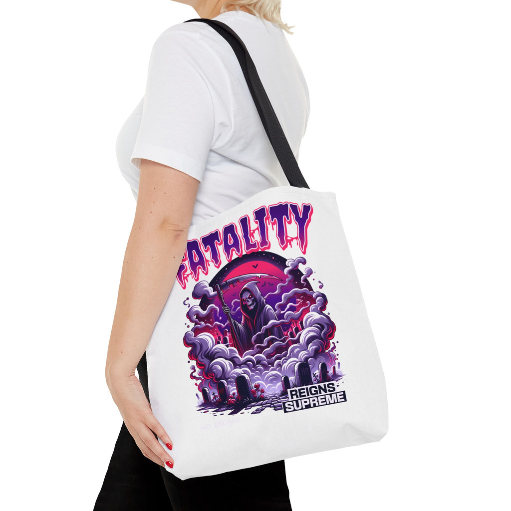 Fatality Grim Reaper Tote Bag — Gothic Graphic Tote for Gamers & Horror Fans