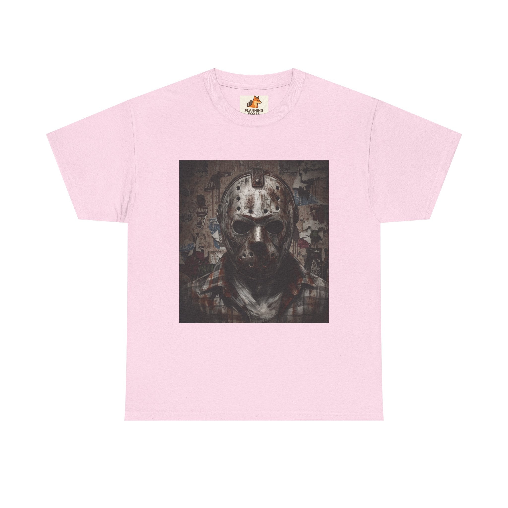 Hockey Mask Horror Tee — Retro Jason-Style Slasher Graphic Shirt