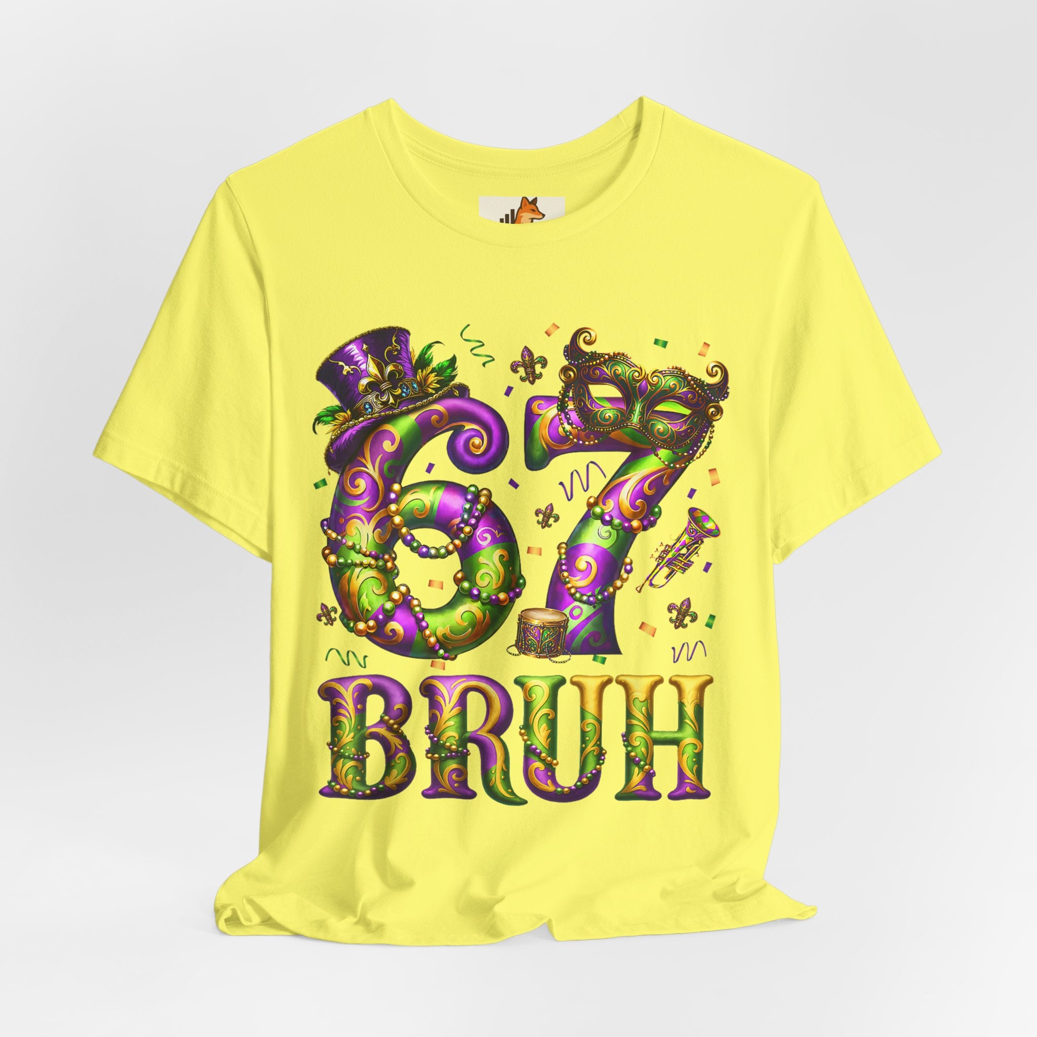 Mardi Gras 67 Bruh T-Shirt — Festive Beads & Mask Party Tee