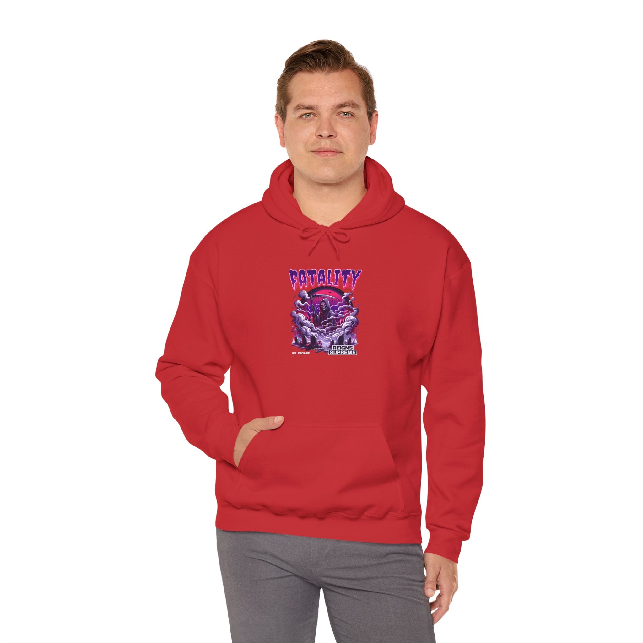 Halloween Spooky Club Hoodie — Fatality Retro Skull Horror Pullover