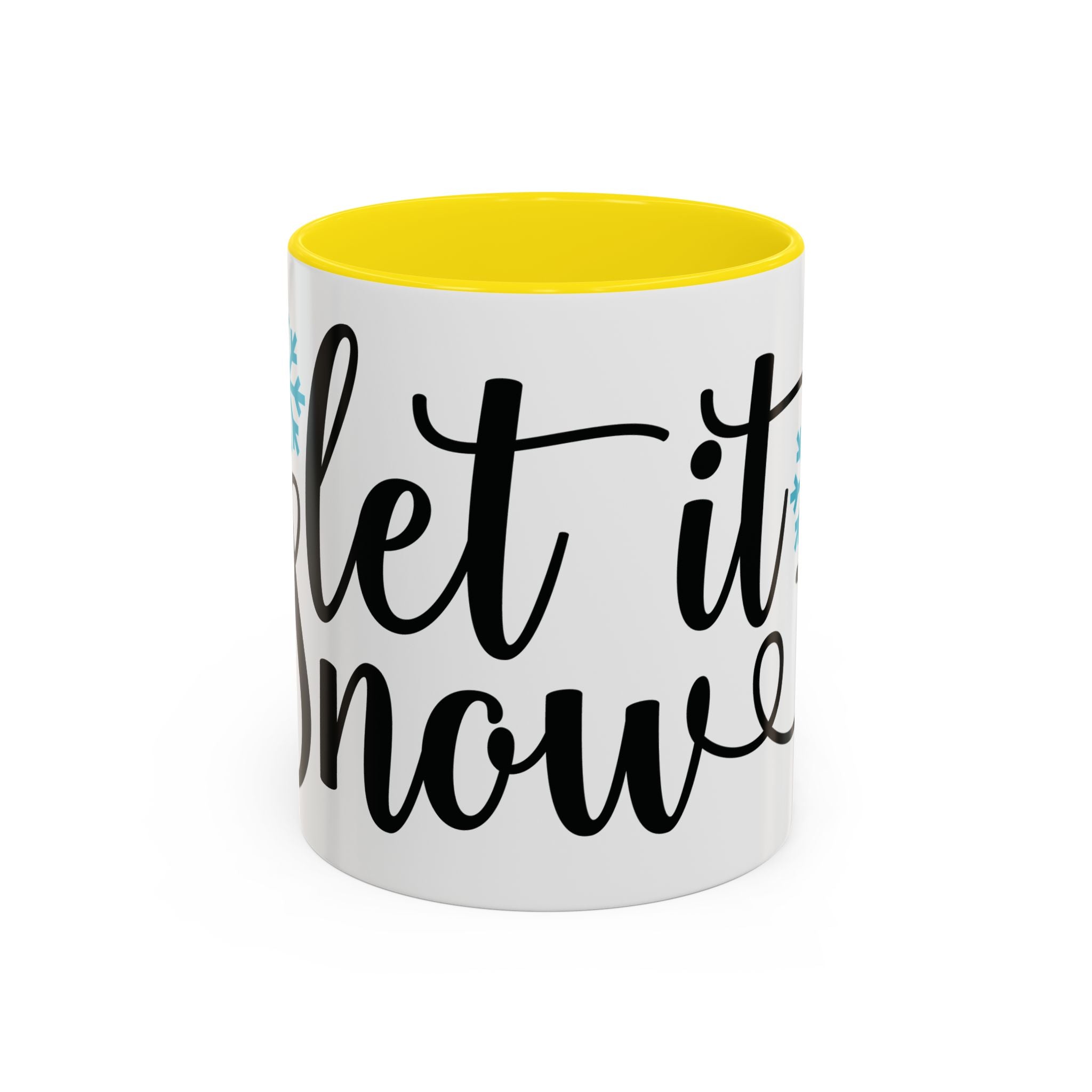 Let It Snow Accent Coffee Mug — Winter Holiday Snowflake Coffee Cup (11/15oz)