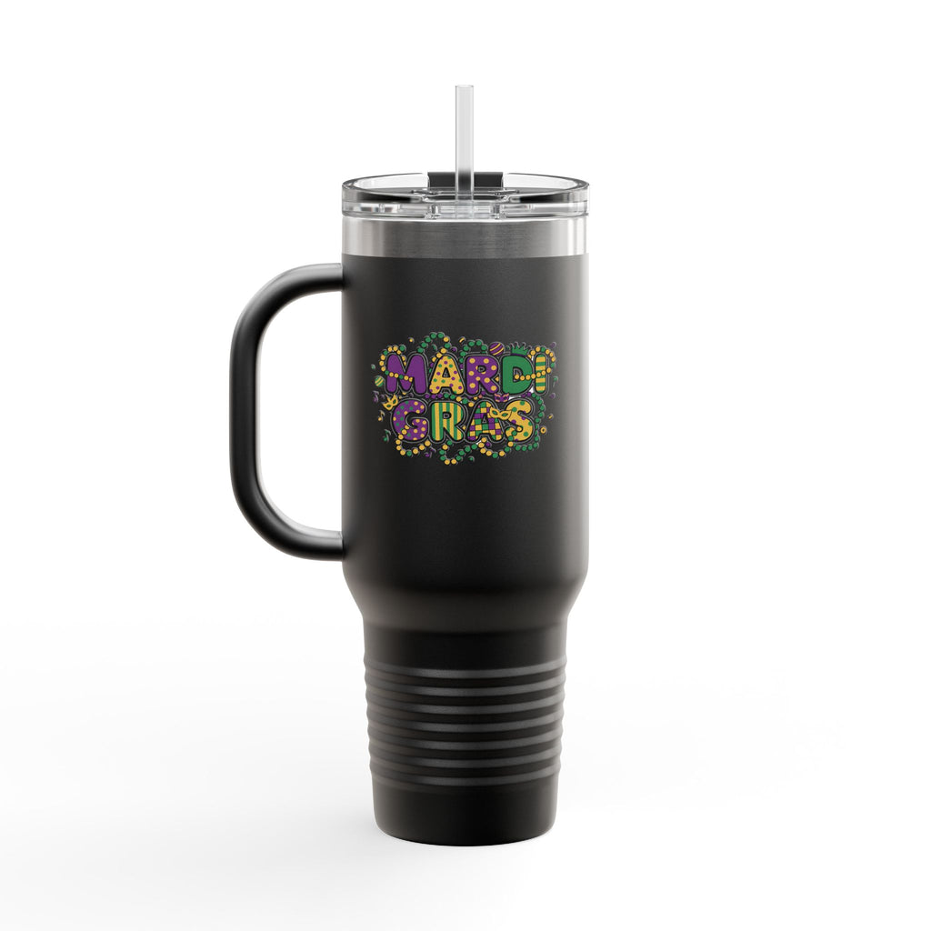 40oz Insulated Travel Mug — "Let's Get Cray Cray" Colorful Crawfish Party Design