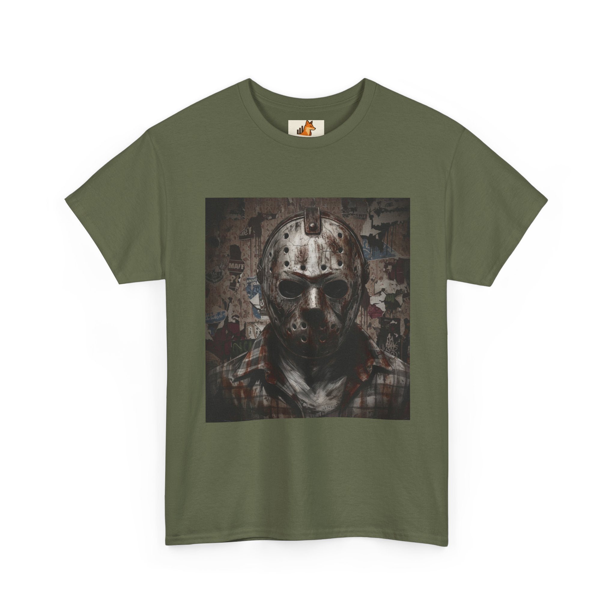 Hockey Mask Horror Tee — Retro Jason-Style Slasher Graphic Shirt