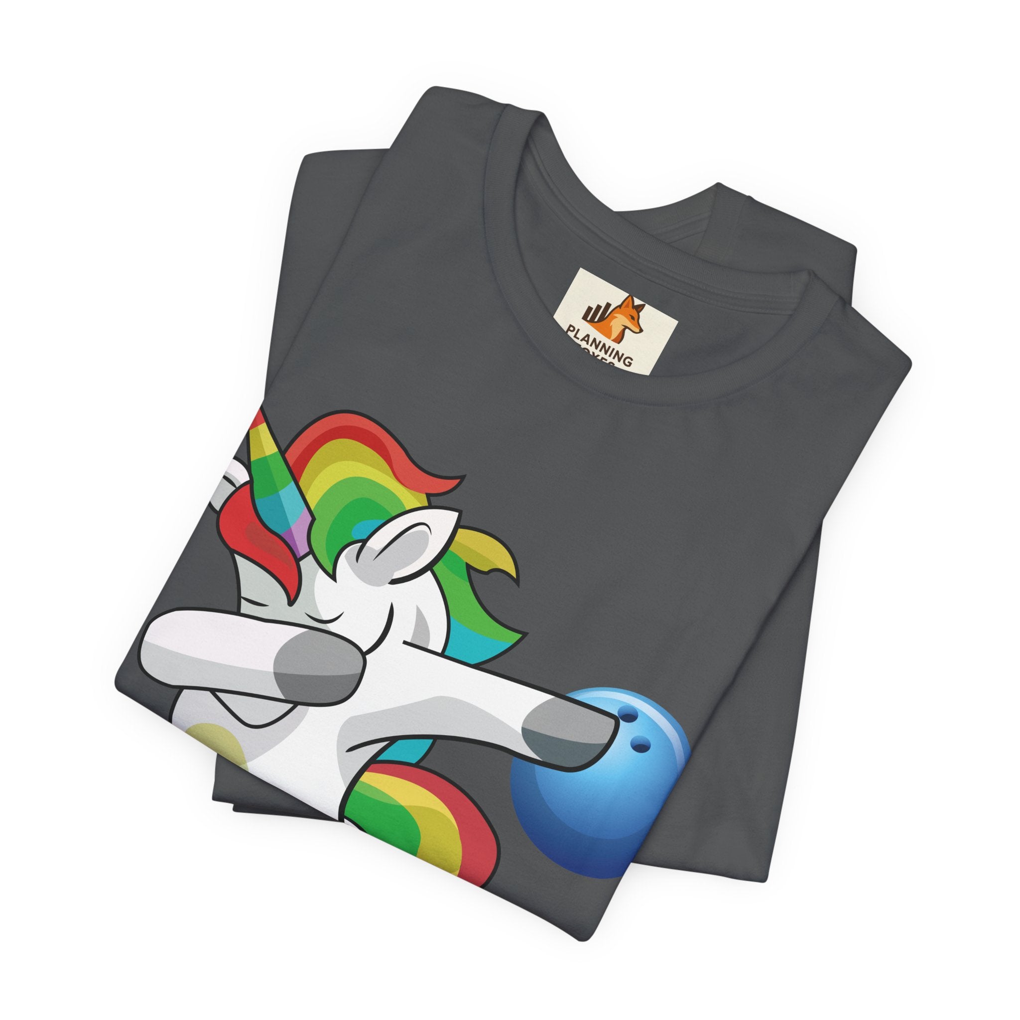 Dabbing Rainbow Unicorn Bowling T‑Shirt