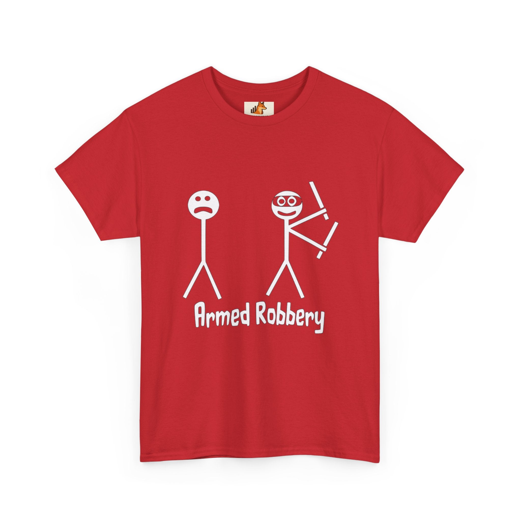 T-Shirt — 'Armed Robbery' Stick Figure Graphic Tee