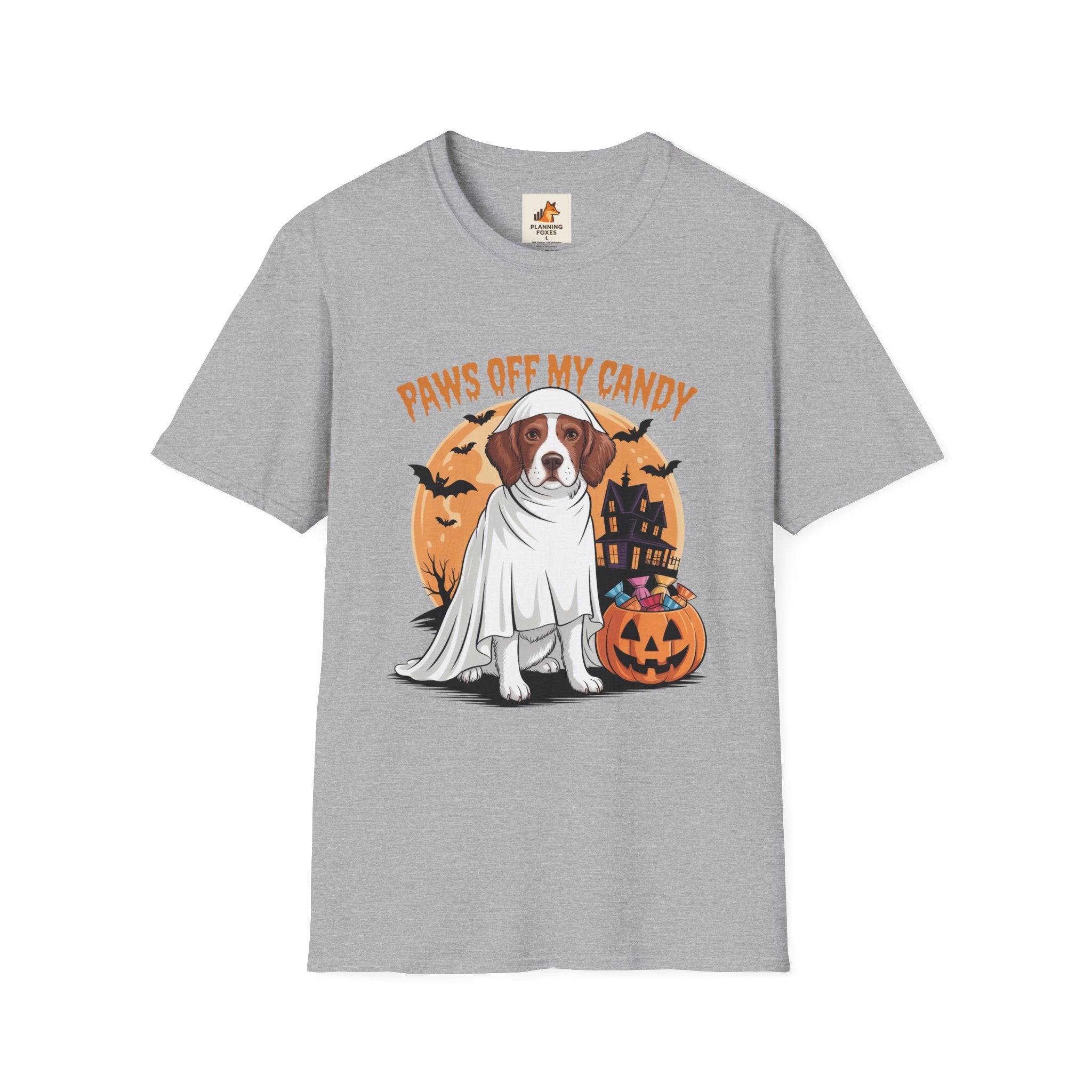 Halloween Dog T‑Shirt — "Paws Off My Candy" Ghost Beagle Costume Tee