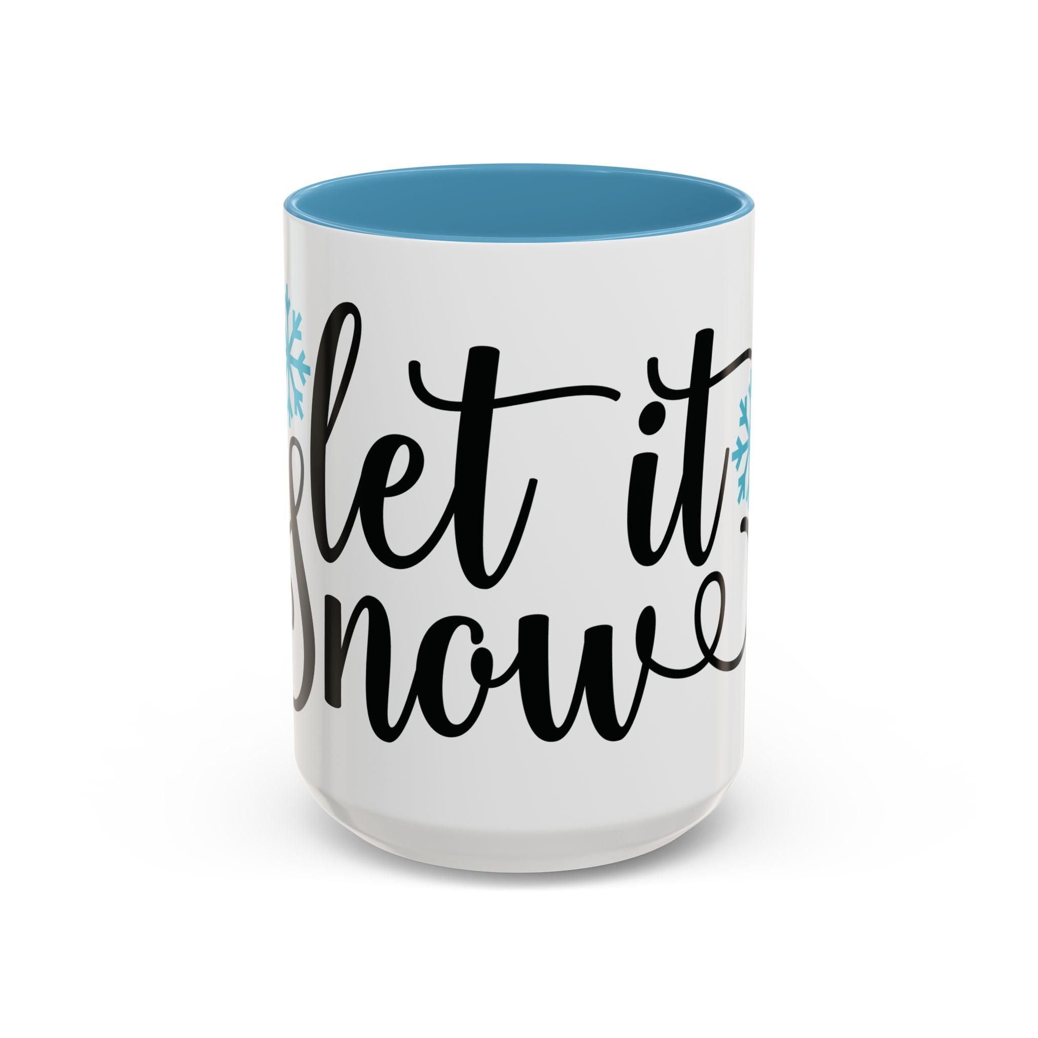 Let It Snow Accent Coffee Mug — Winter Holiday Snowflake Coffee Cup (11/15oz)