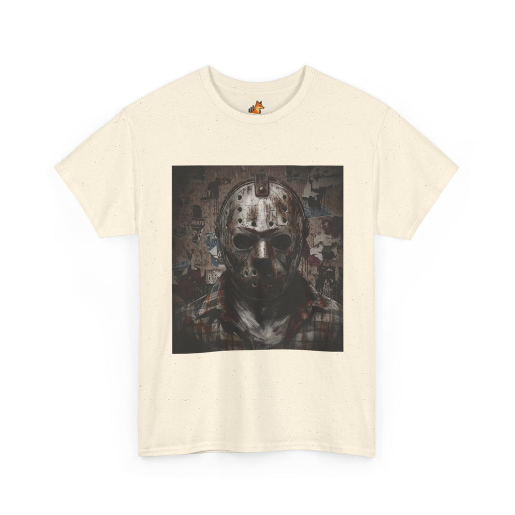 Hockey Mask Horror Tee — Retro Jason-Style Slasher Graphic Shirt
