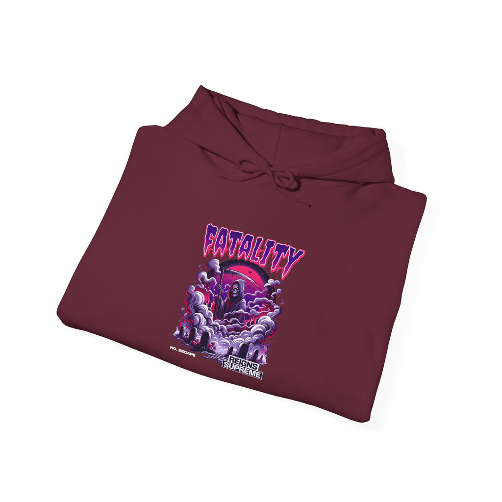 Halloween Spooky Club Hoodie — Fatality Retro Skull Horror Pullover