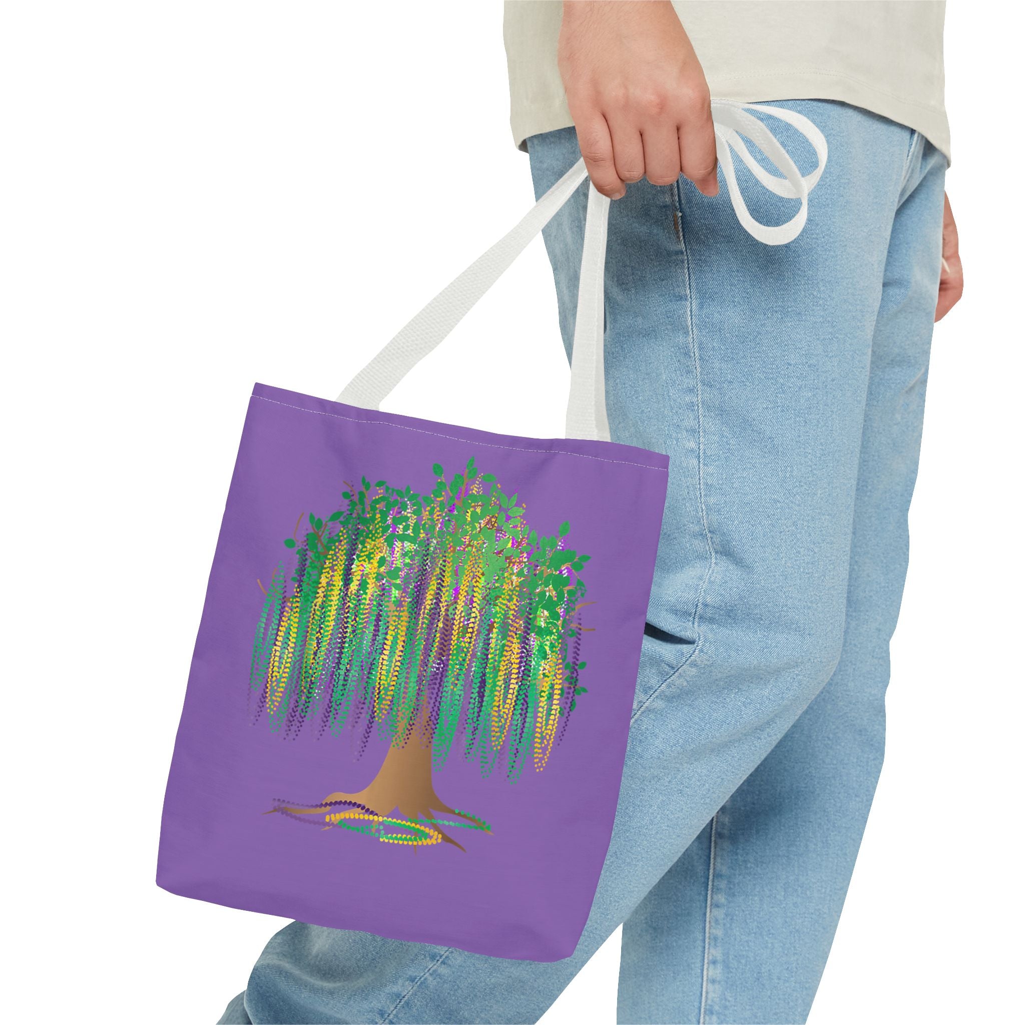 Mardi Gras Bead Tree Art Tote