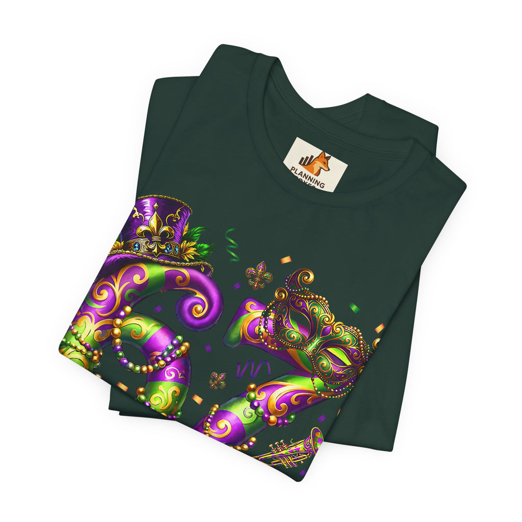 Mardi Gras 67 Bruh T-Shirt — Festive Beads & Mask Party Tee