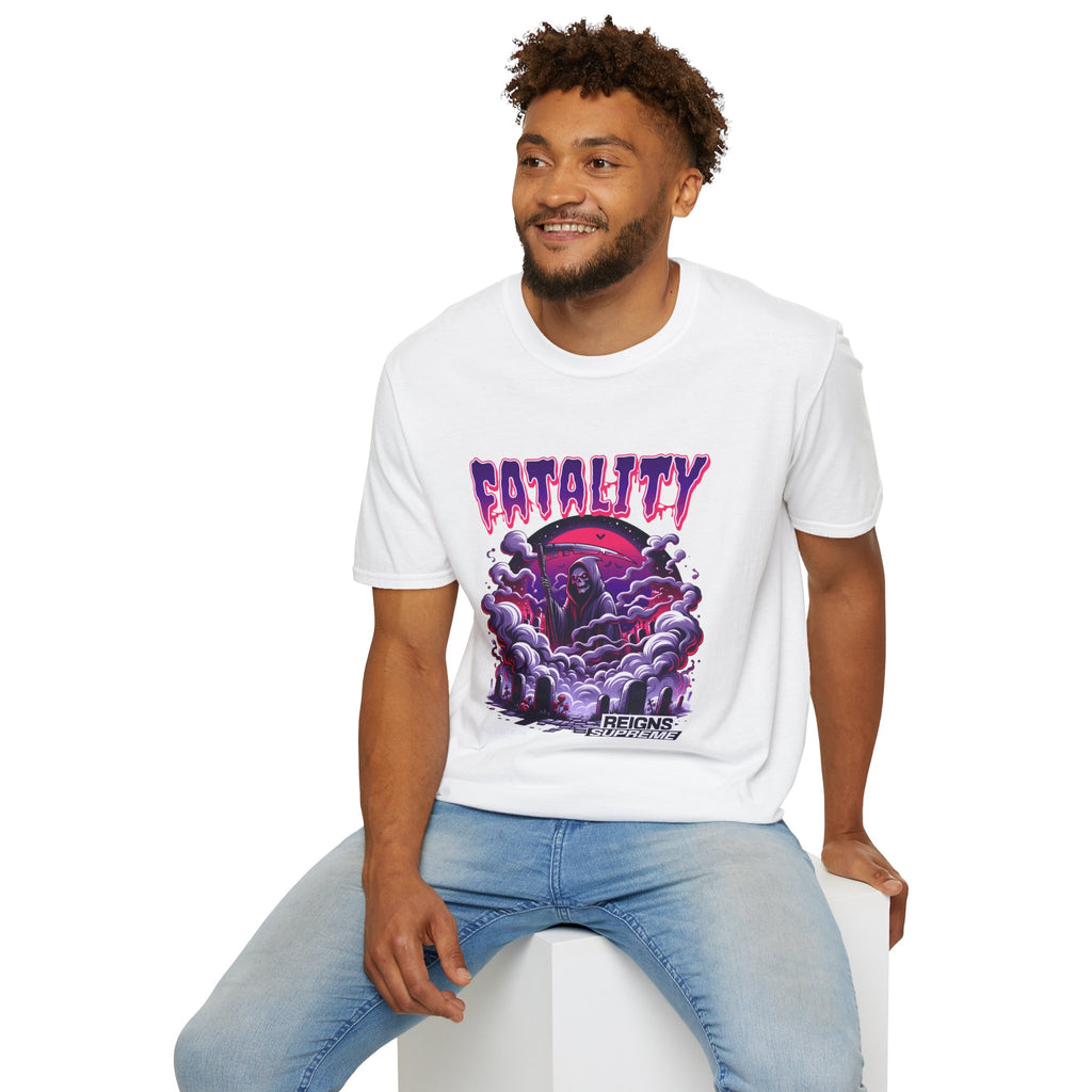 Fatality Graphic Tee — Grim Reaper Arcade Horror T-Shirt