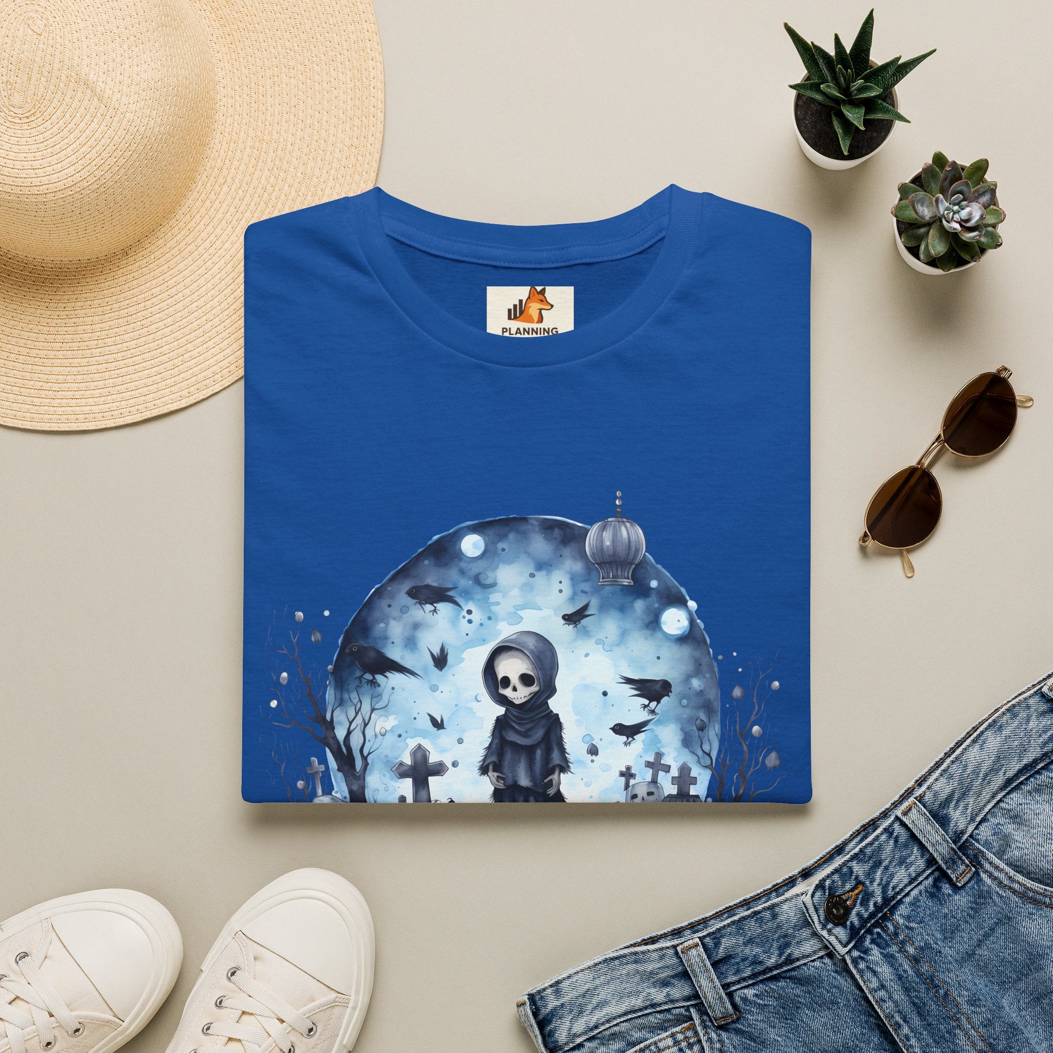 T-Shirt — Gothic Cute Grim Reaper Design (“Ephemeral Spectral Dance”)