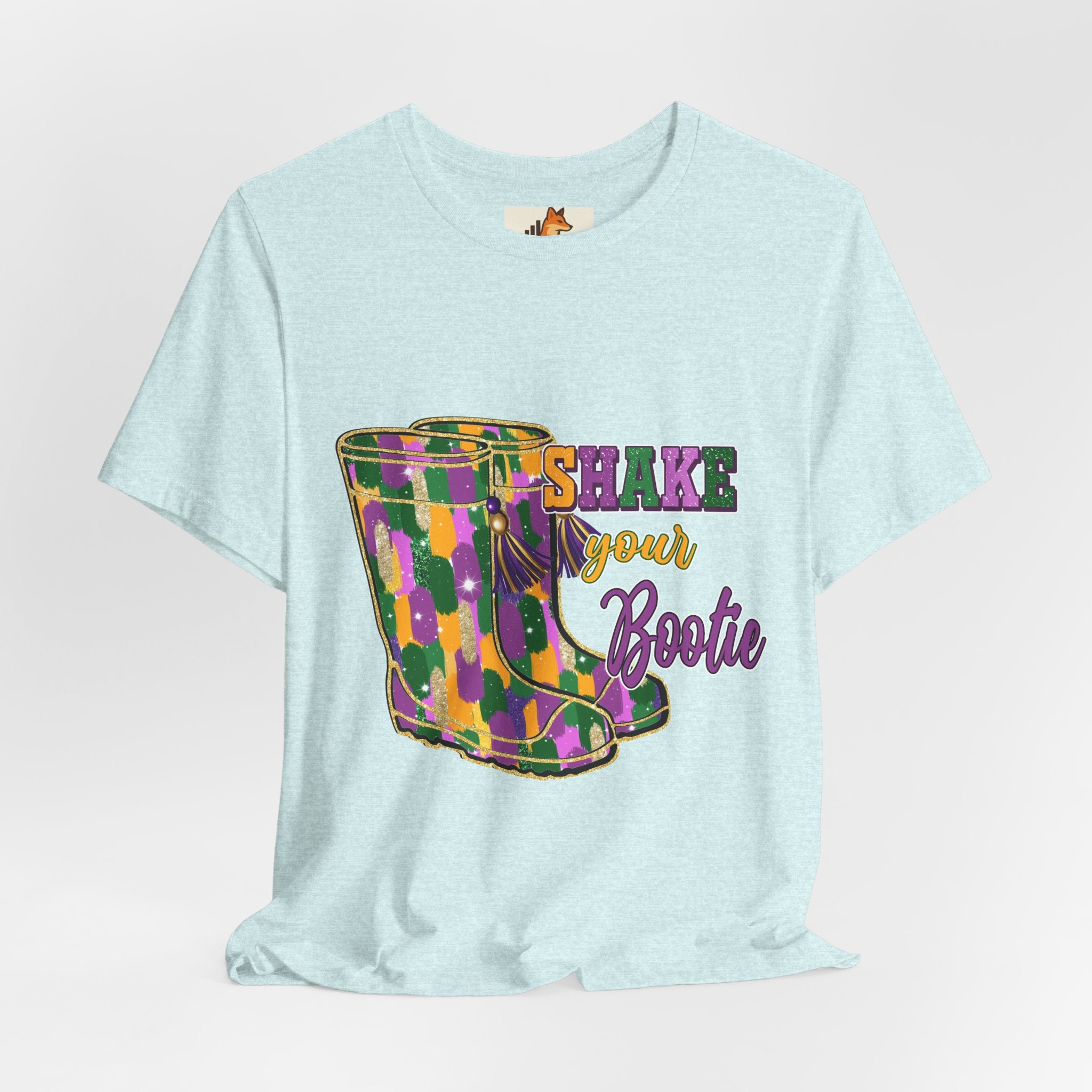 Mardi Gras 'Shake Your Bootie' T‑Shirt — Louisiana Fleur‑de‑Lis Tee