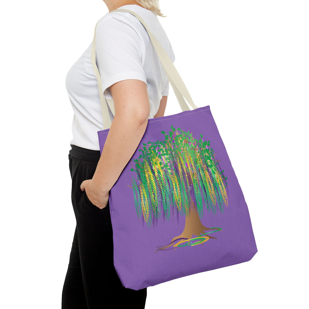 Mardi Gras Bead Tree Art Tote