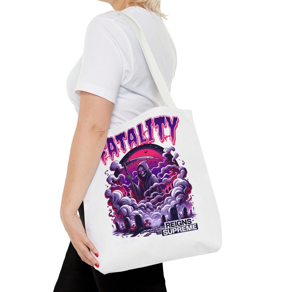 Fatality Grim Reaper Tote Bag — Gothic Graphic Tote for Gamers & Horror Fans