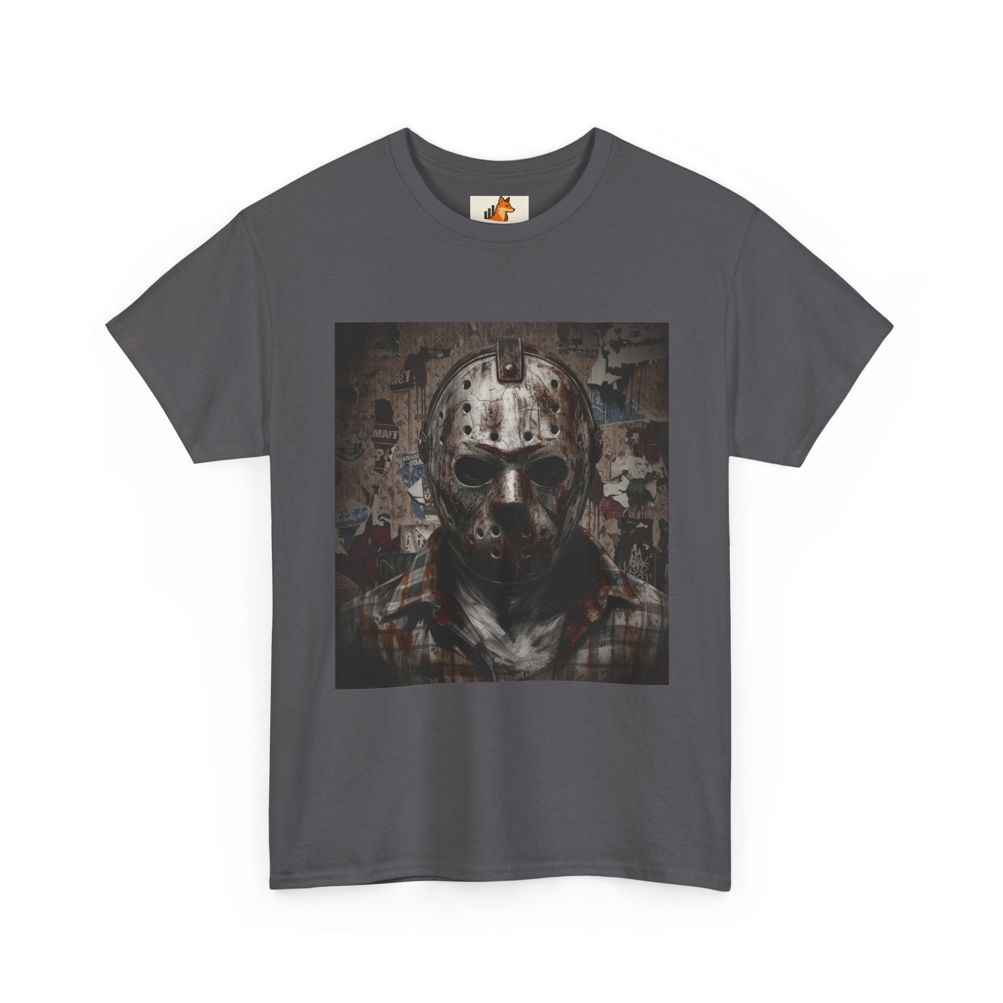 Hockey Mask Horror Tee — Retro Jason-Style Slasher Graphic Shirt