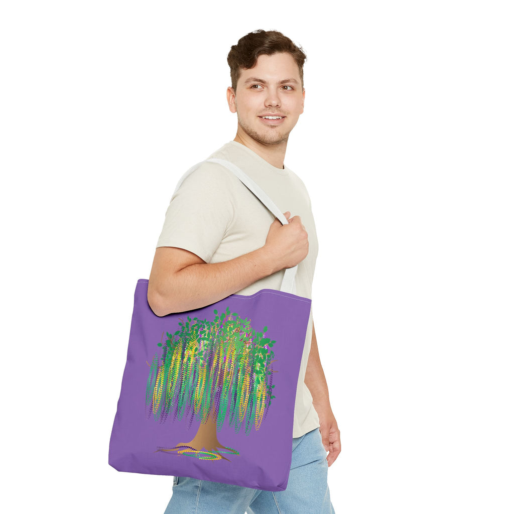 Mardi Gras Bead Tree Art Tote