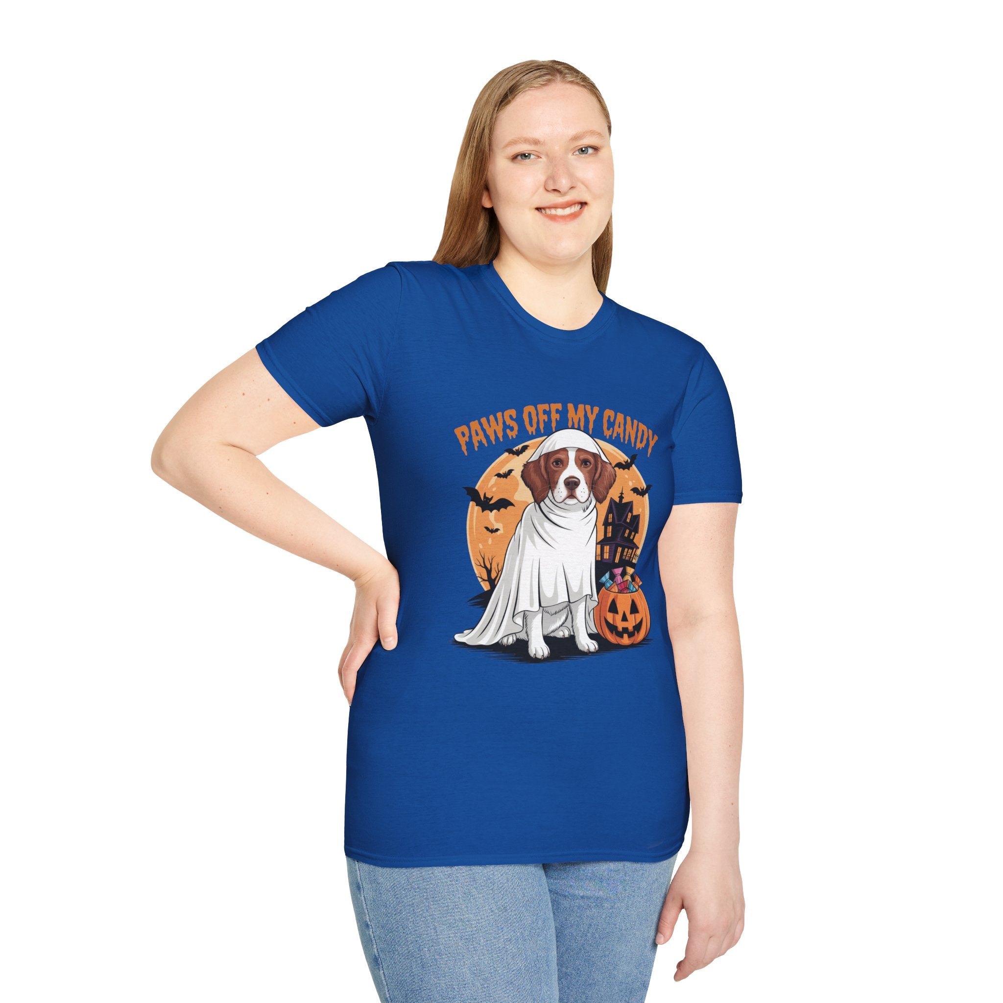 Halloween Dog T‑Shirt — "Paws Off My Candy" Ghost Beagle Costume Tee