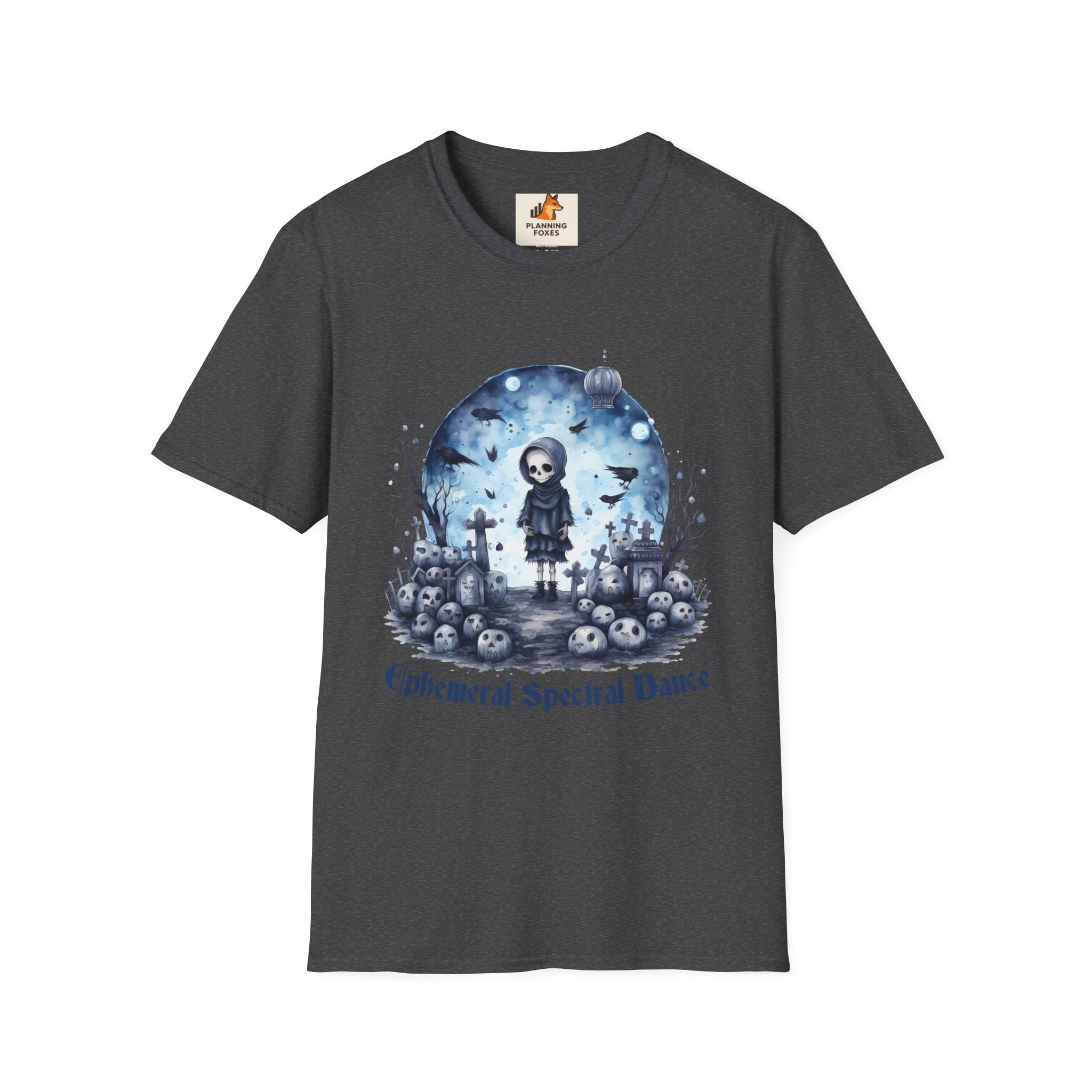 T-Shirt — Gothic Cute Grim Reaper Design (“Ephemeral Spectral Dance”)