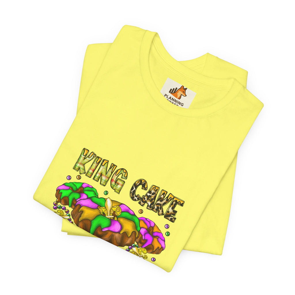 King Cake Calories Tee — Mardi Gras Louisiana Fleur-de-Lis Shirt