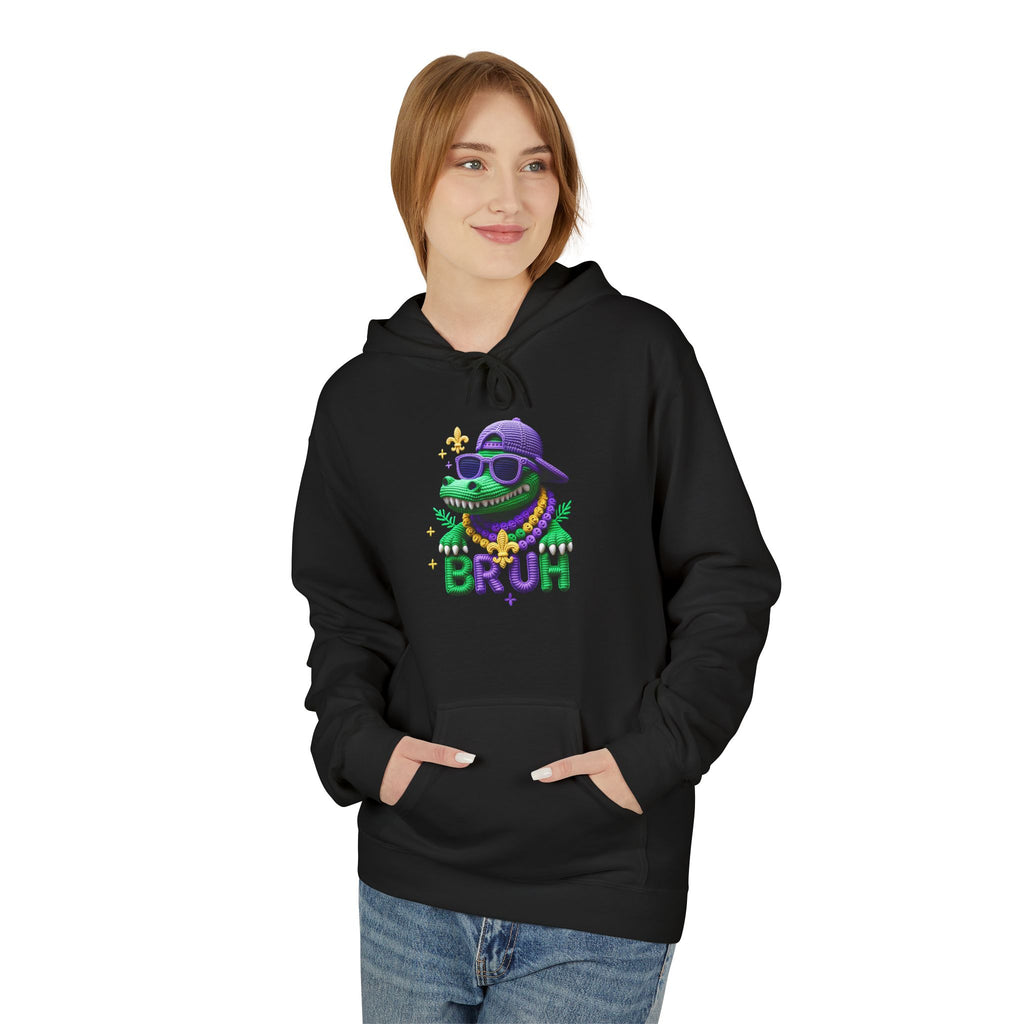 Mardi Gras Louisiana Fleur-de-Lis Hoodie — Bruh Gator Graphic