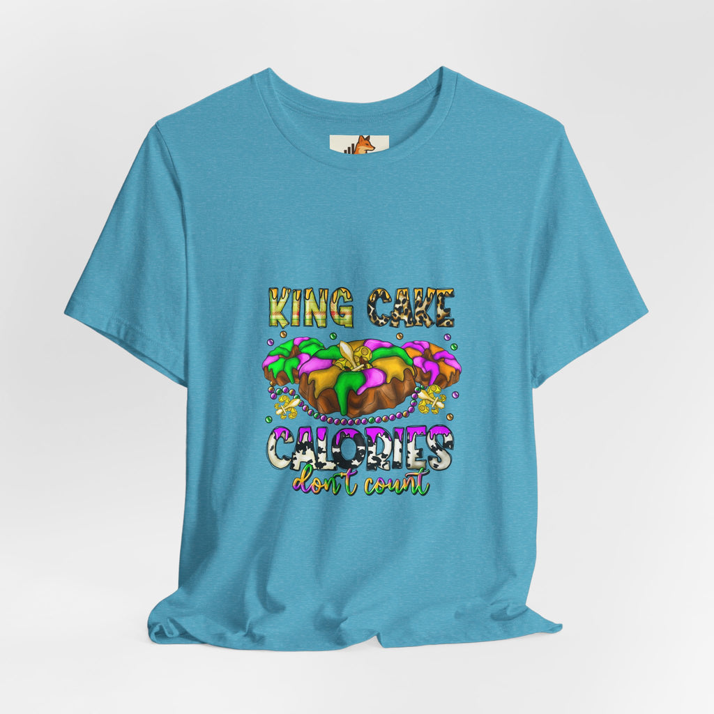 King Cake Calories Tee — Mardi Gras Louisiana Fleur-de-Lis Shirt