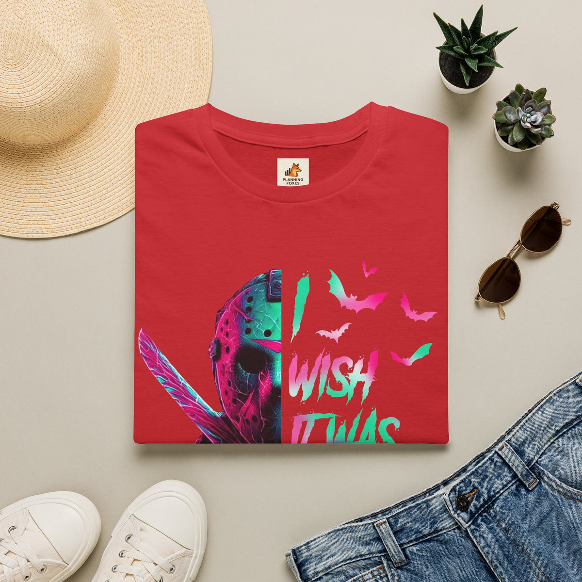 Friday Vibes T-Shirt — Neon Jason "Wish It Was Friday" Graphic Tee