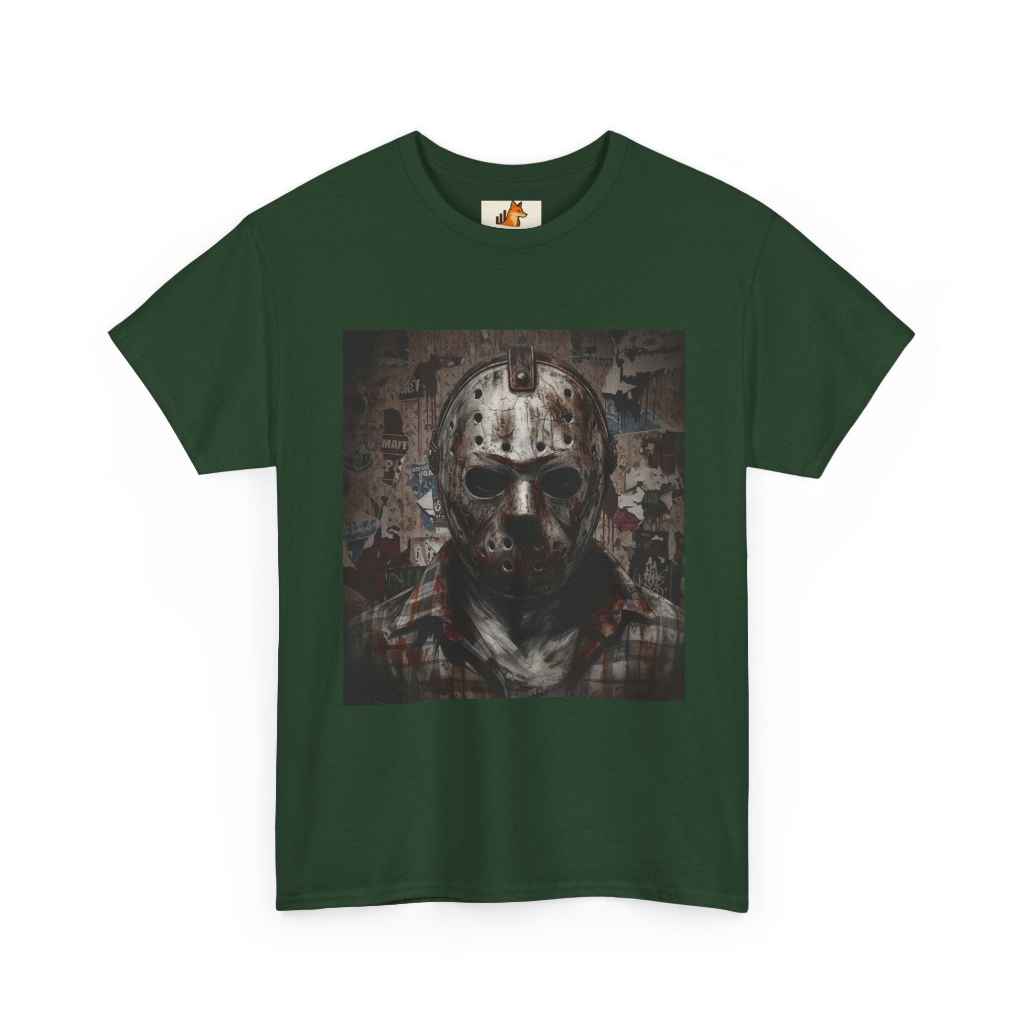 Hockey Mask Horror Tee — Retro Jason-Style Slasher Graphic Shirt