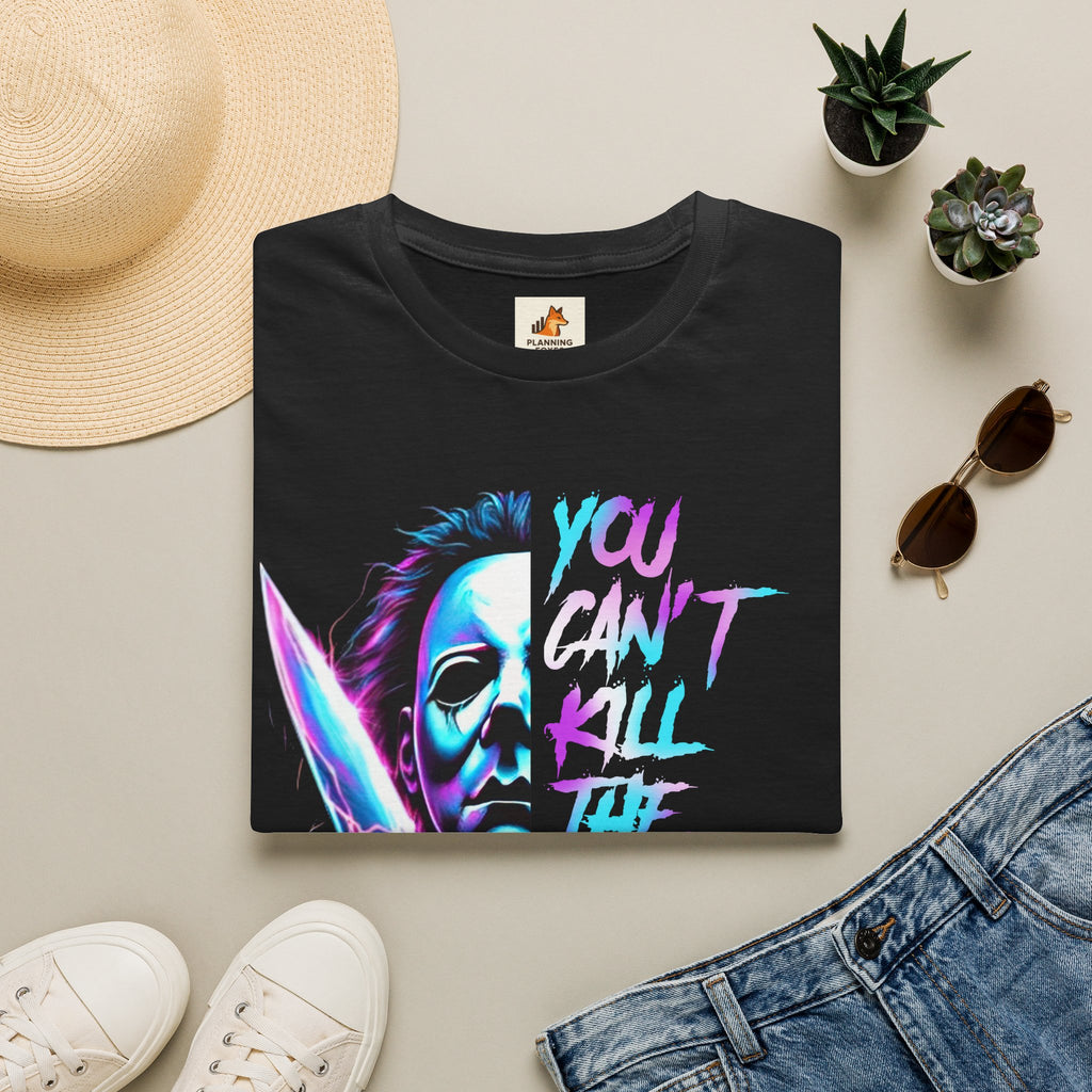 You Can't Kill the Boogeyman T‑Shirt — Retro Neon Michael Myers Horror Tee
