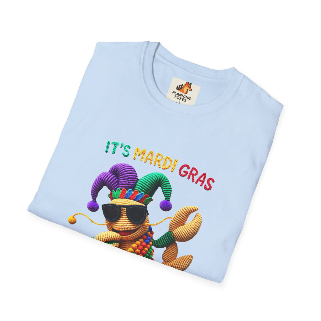 Mardi Gras Crab T-Shirt – "It's Mardi Gras Bruh" Party Tee