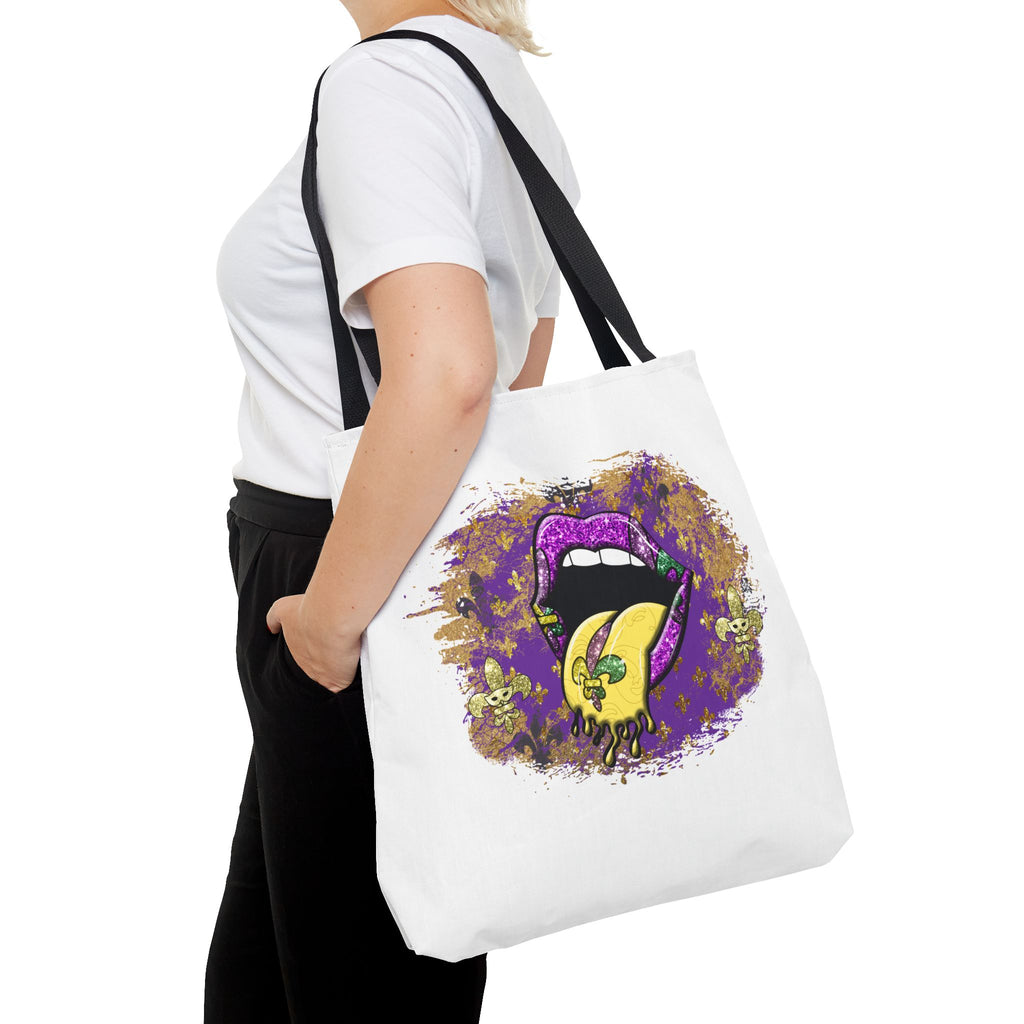 Graphic Tote Bag — Mardi Gras Tongue Pop Art