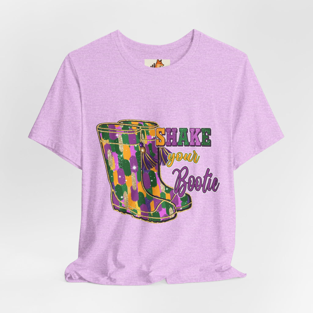 Mardi Gras 'Shake Your Bootie' T‑Shirt — Louisiana Fleur‑de‑Lis Tee