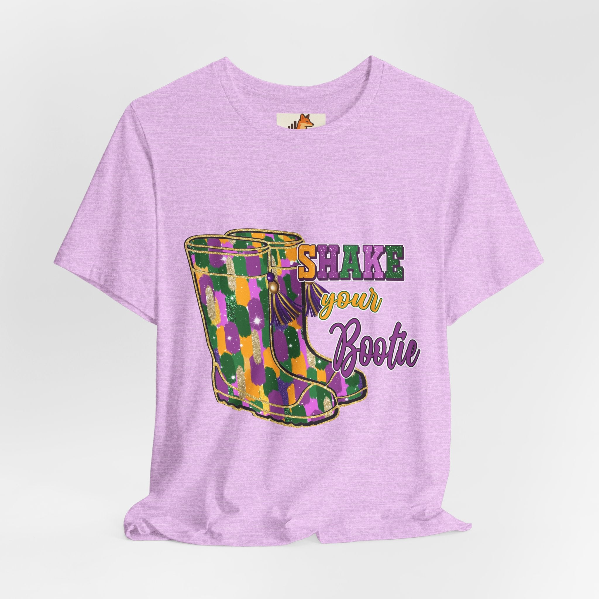 Mardi Gras 'Shake Your Bootie' T‑Shirt — Louisiana Fleur‑de‑Lis Tee