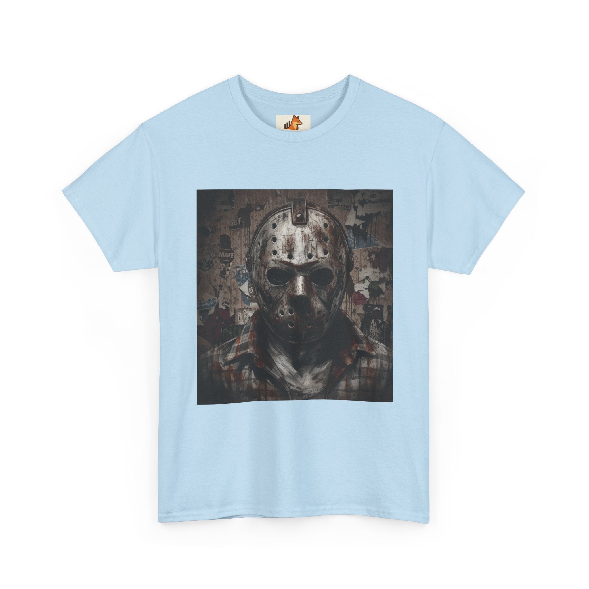 Hockey Mask Horror Tee — Retro Jason-Style Slasher Graphic Shirt