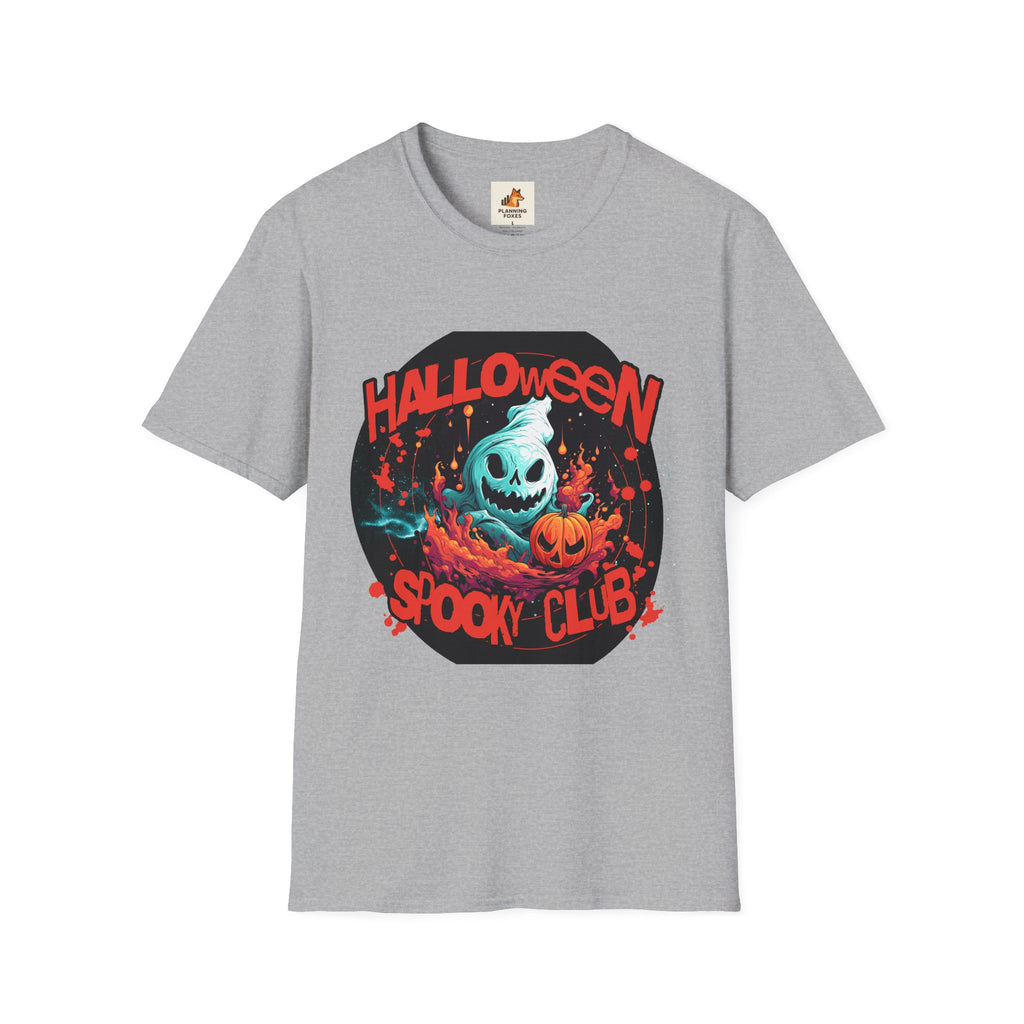 Halloween Spook Club T-Shirt — Haunted Pumpkin Ghost Graphic