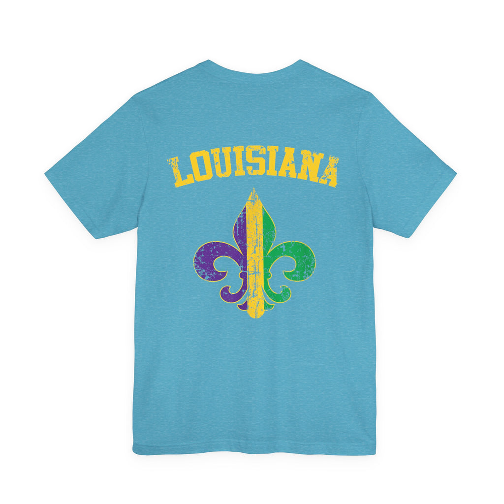 Mardi Gras 'Shake Your Bootie' T‑Shirt — Louisiana Fleur‑de‑Lis Tee